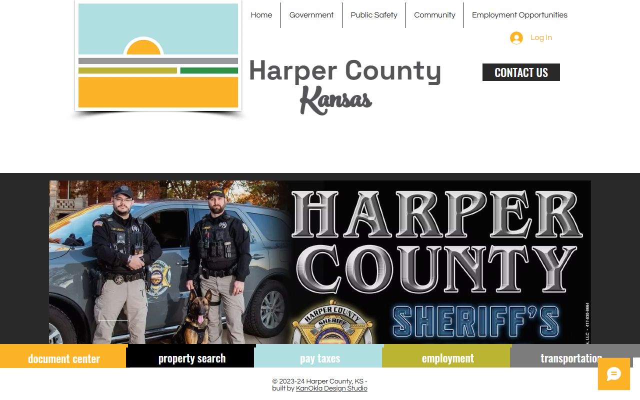 Official Harper County Sheriff page without a jail roster or release feed