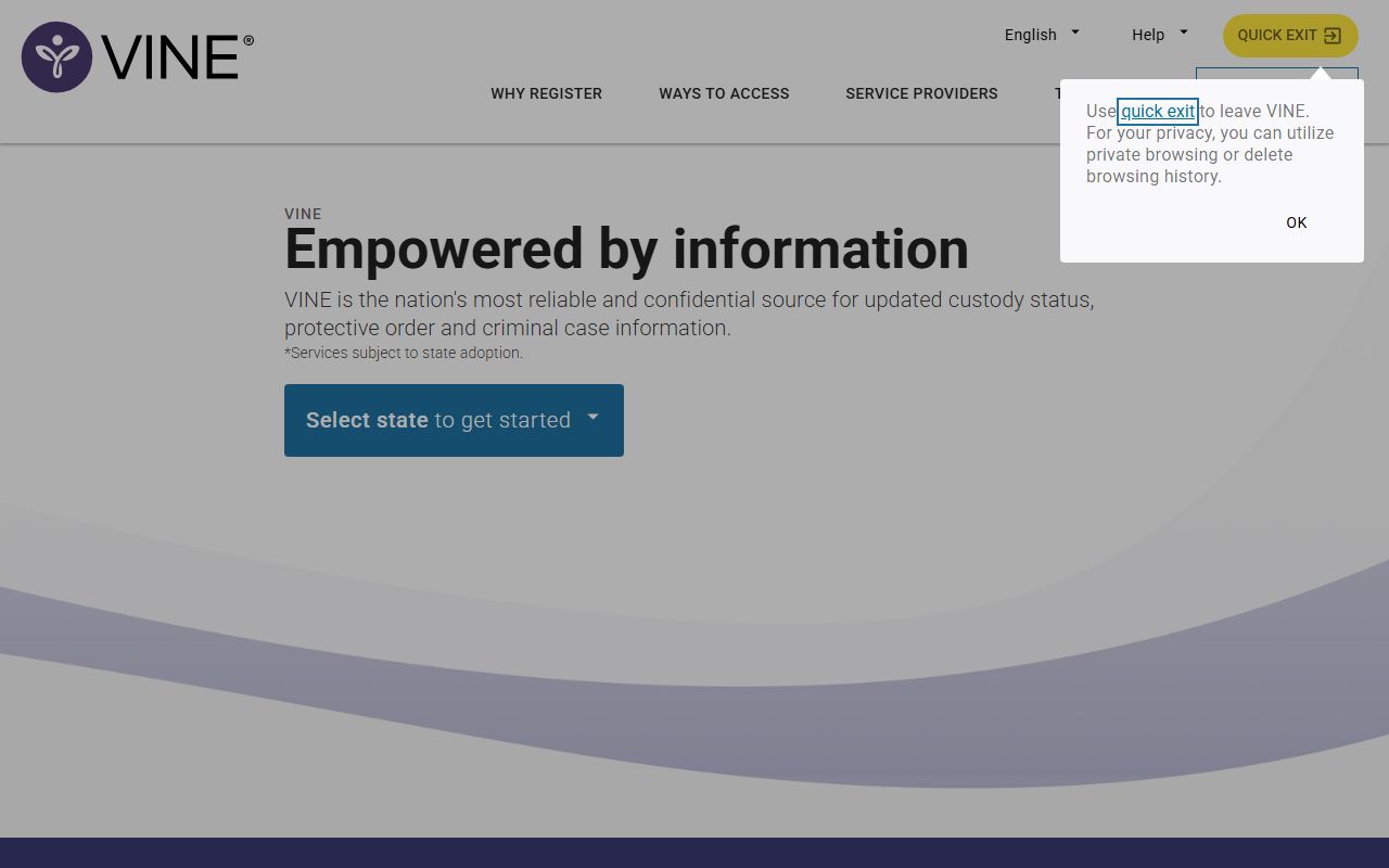 Harper County VINE inmate check and release alert search
